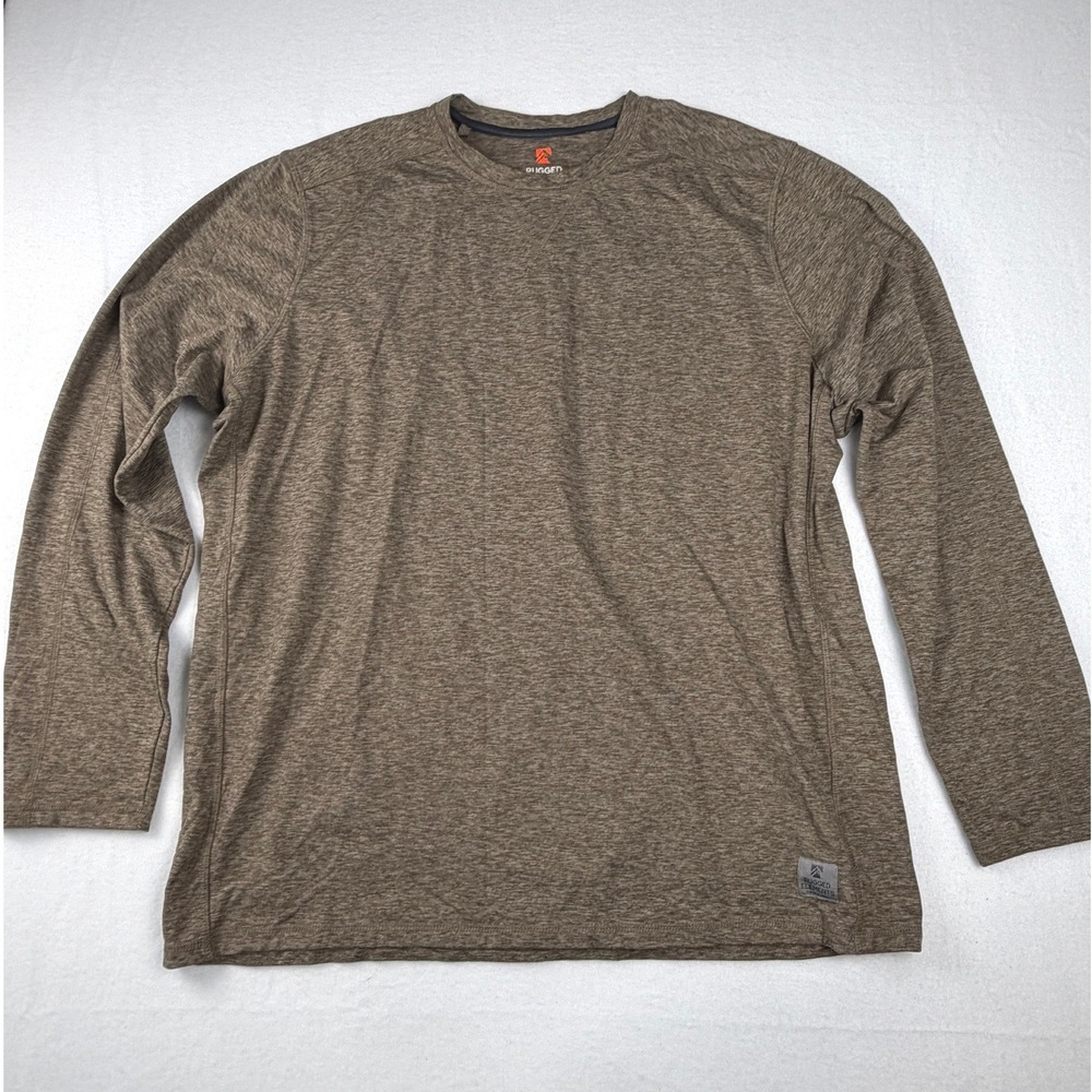 Rugged Elements Mens XXL Brown Heathered Long Sleeve Utility Shirt 1632403